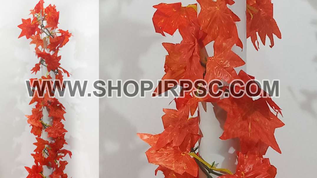 ⁣ریسه برگ پاییزی برگ بزرگ | پیچک مصنوعی پاییز | گل آویز نارنجی