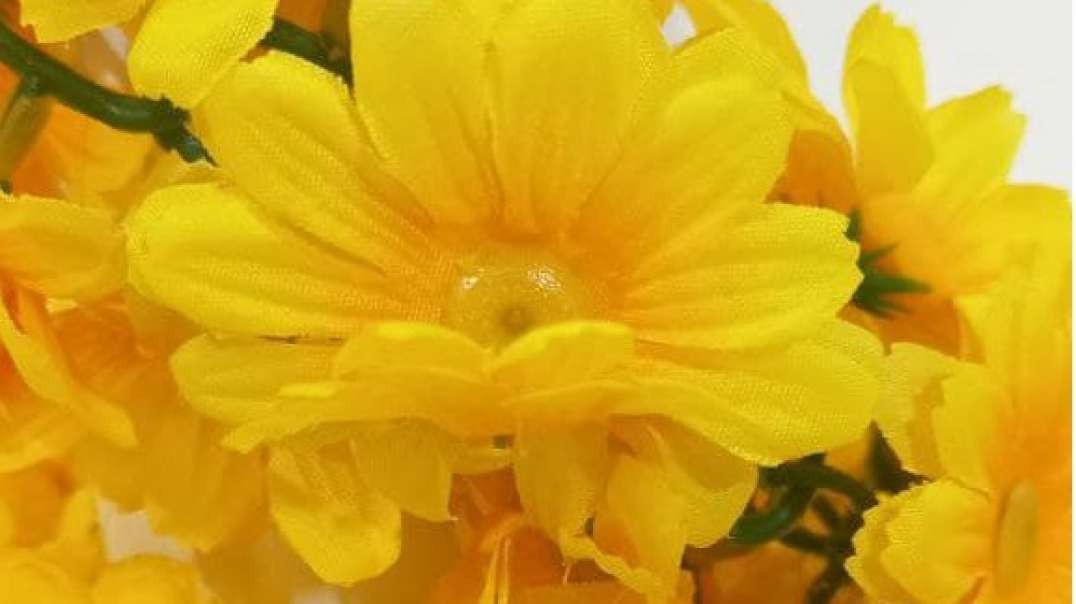 گل آویز مصنوعی زرد | ریسه مصنوعی گلدار | گیاه رونده زرد