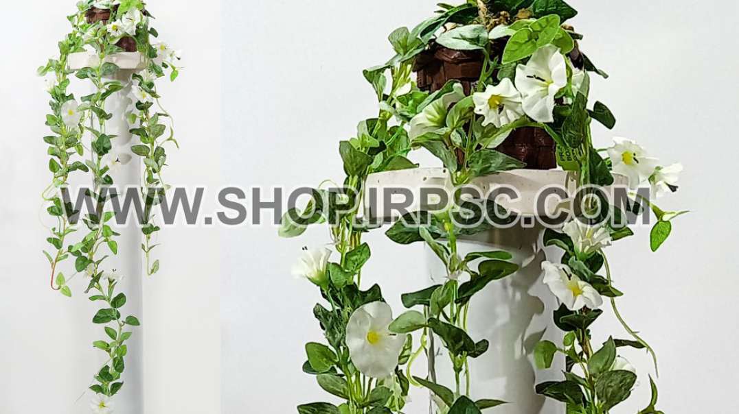 گل آویز شیپوری مینیاتور سفید | ریسه شیپوری | پیچک سفید مصنوعی