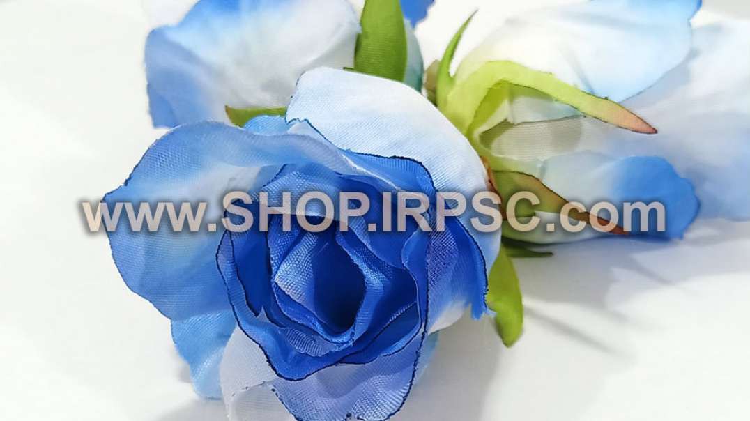 ⁣سرگل غنچه رز مصنوعی آبی | غنچه مصنوعی رز | گل آبی روشن