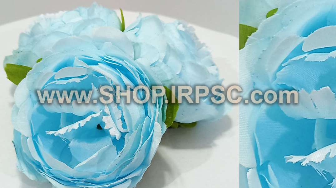 سرگل پیونی مصنوعی بزرگ آبی | پیونی آبی کمرنگ | گل مصنوعی