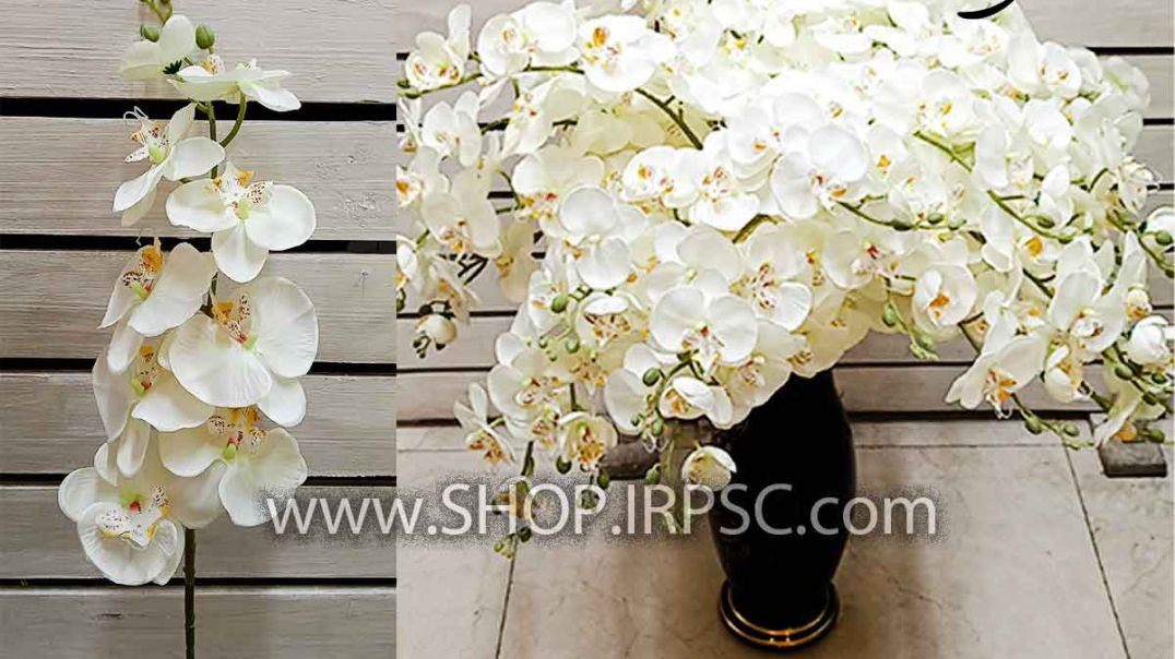 ⁣گل مصنوعی ارکیده جدید سفید رنگ  گل درجه یک پخش از فروشگاه ملی