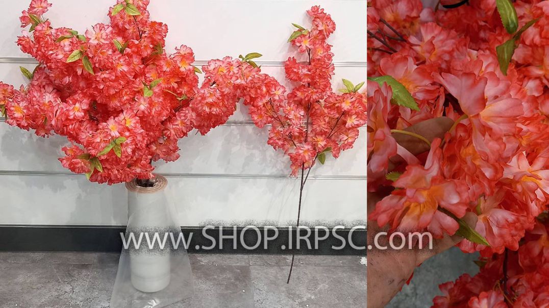 ⁣شاخه شکوفه مصنوعی هلو رنگ بندی سرخابی پخش از فروشگاه ملی