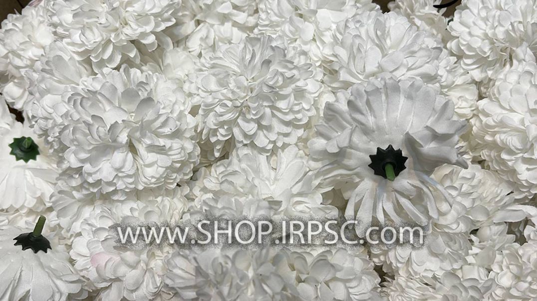 ⁣خرید سر گل مصنوعی داوودی سفید رنگ جنس پارچه ای پخش از فروشگاه ملی