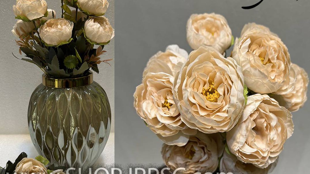 ⁣بوته گل مصنوعی پیونی 10 گل کیفیت درجه یک جنس پارچه ای پخش از فروشگاه ملی