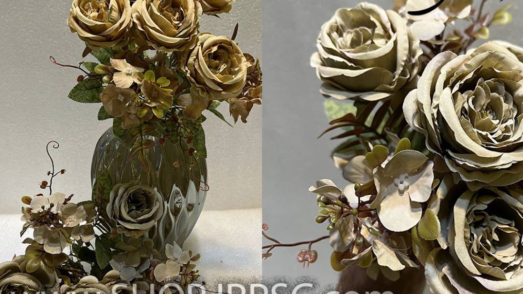 ⁣بوته گل رز مصنوعی آرتانزیا 7 شاخه پخش از فروشگاه ملی کدBH012