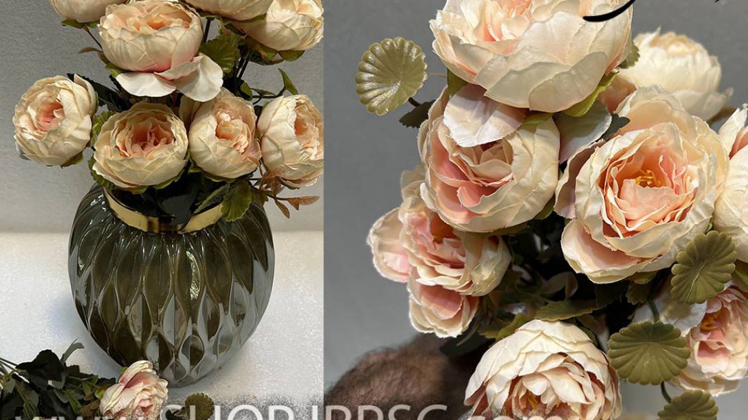 ⁣بوته گل مصنوعی پیونی 10 گل جنس پارچه ای کیفیت عالی پخش از فروشگاه ملی