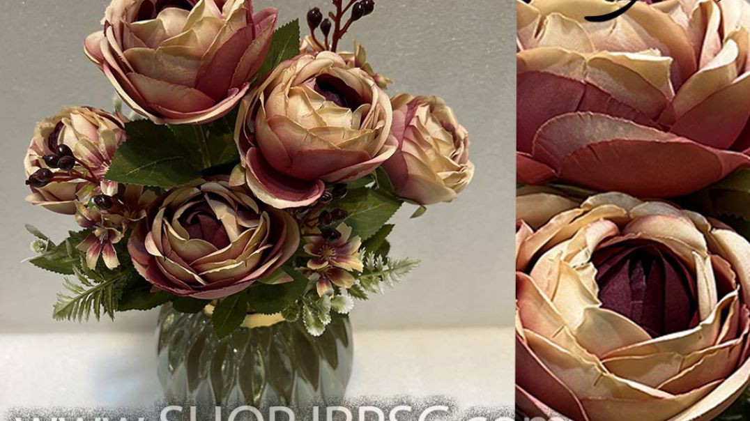 بوته گل مصنوعی پیونی 7 گل 11 شاخه کیفیت درجه یک پخش از فروشگاه ملی