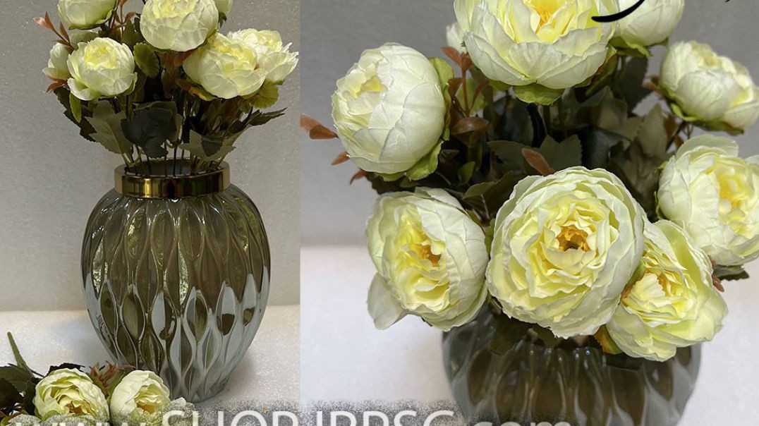 ⁣بوته گل مصنوعی پیونی 10 گل کیفیت درجه یک پخش از فروشگاه ملی