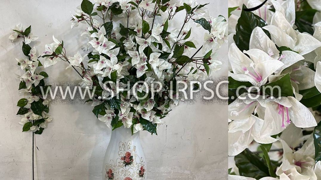 ⁣شاخه گل مصنوعی سفید تک بازو با برگ های درجه یک لمسی مناسب برای مونتاژ درختچه مصنوعی