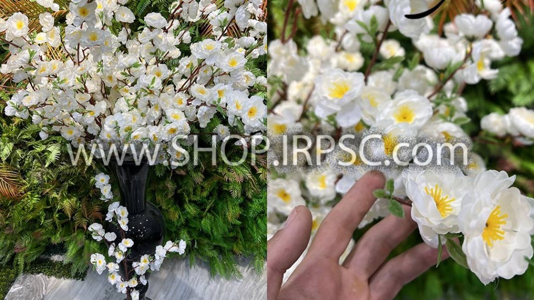 ⁣شاخه شکوفه مصنوعی رنگ بندی سفید پخش بصورت باکس 24 عددی از فروشگاه ملی