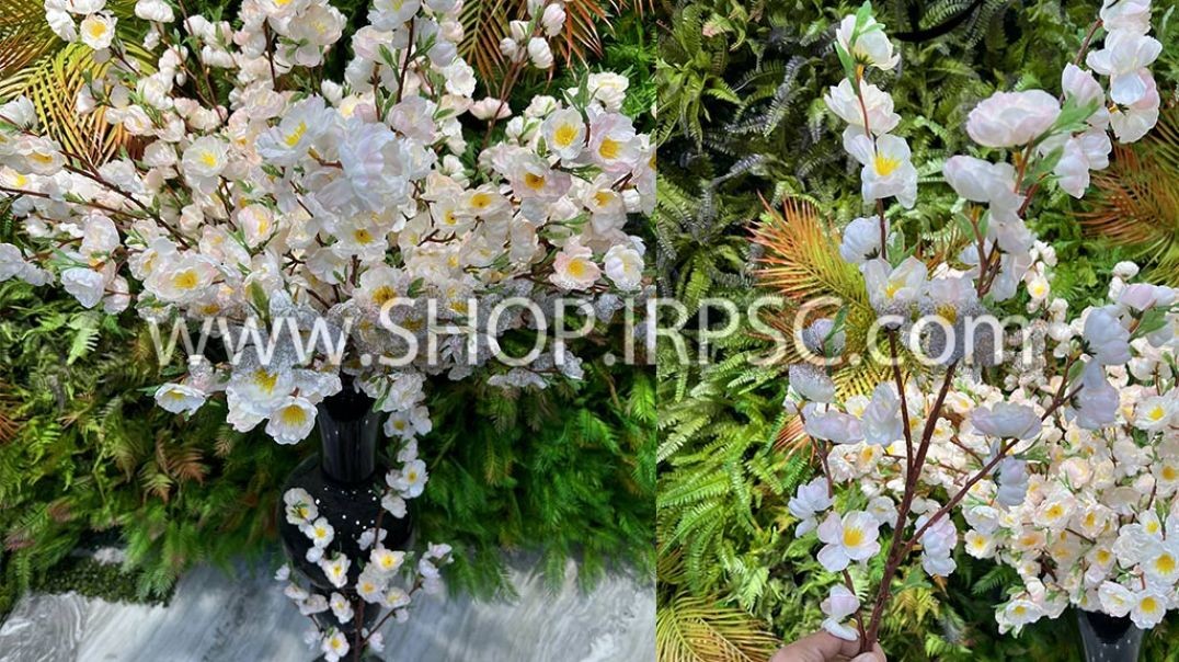 ⁣شکوفه مصنوعی کیفیت درجه یک رنگ بندی سفید گلبهی پخش از فروشگاه ملی