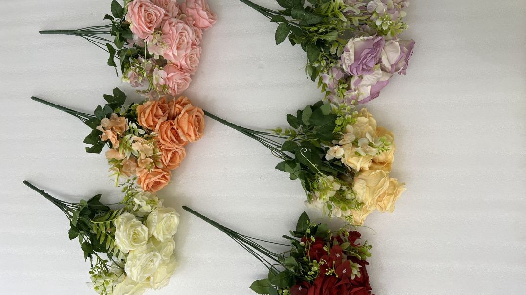 ⁣بوته گل مصنوعی طرح رز |فروشگاه ملی
