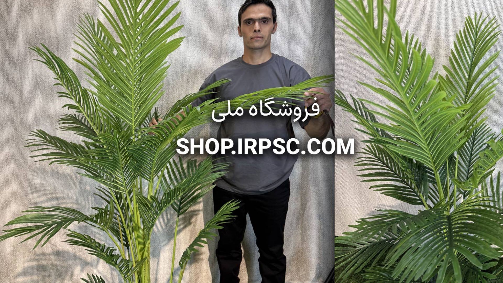درختچه مصنوعی نخل اریکا ۱.۸ متری، ۲۱ برگ و ۴ تنه