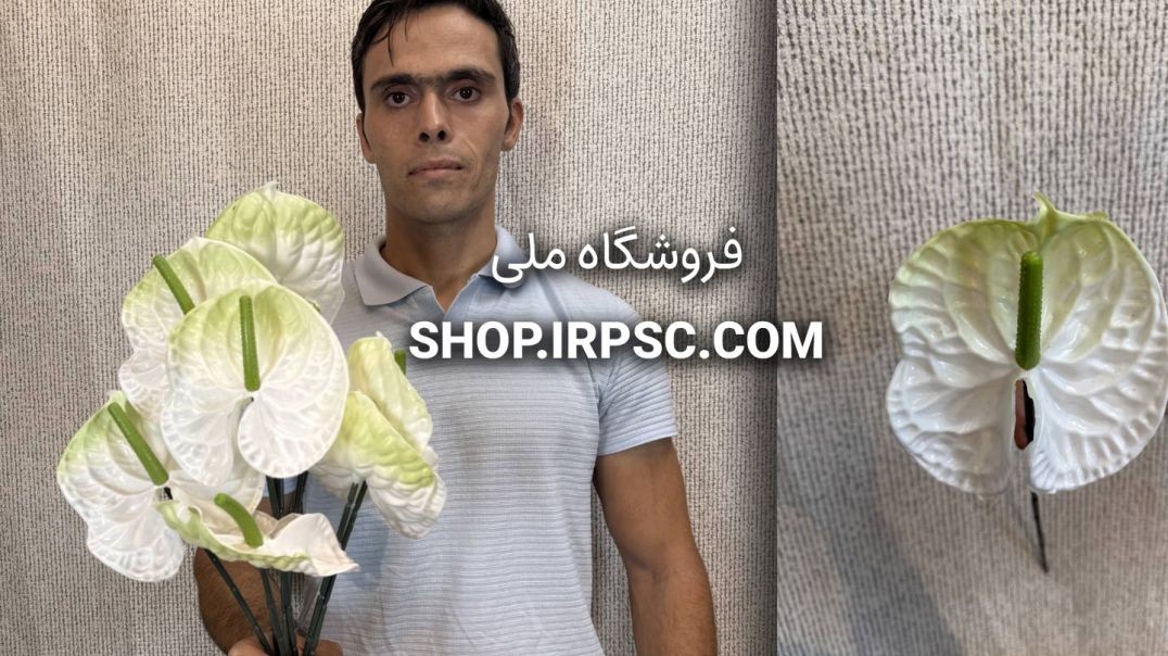 شاخه گل مصنوعی آنتوریوم 2 رنگ سفید و قرمز