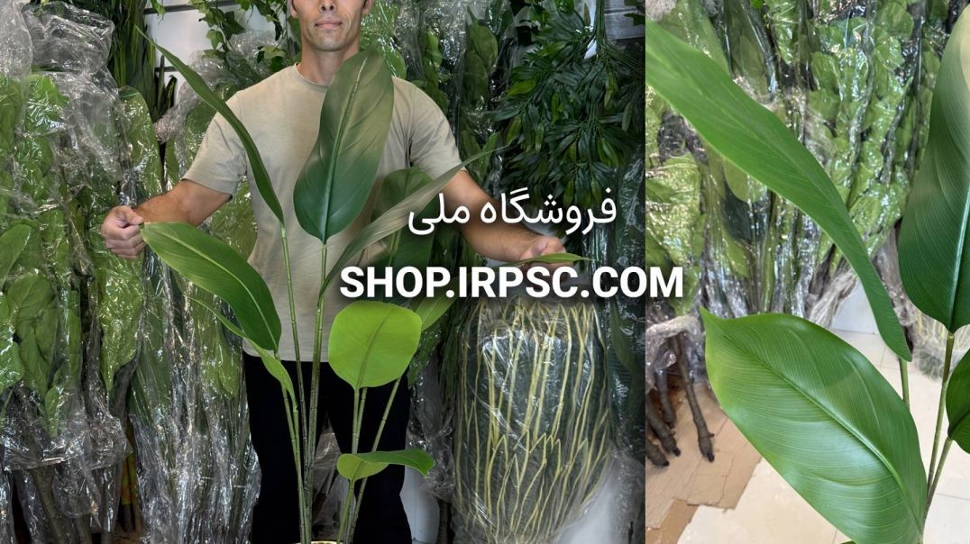 ⁣درختچه مصنوعی پرنده بهشتی ۱۳۰ سانتی ۹ برگ