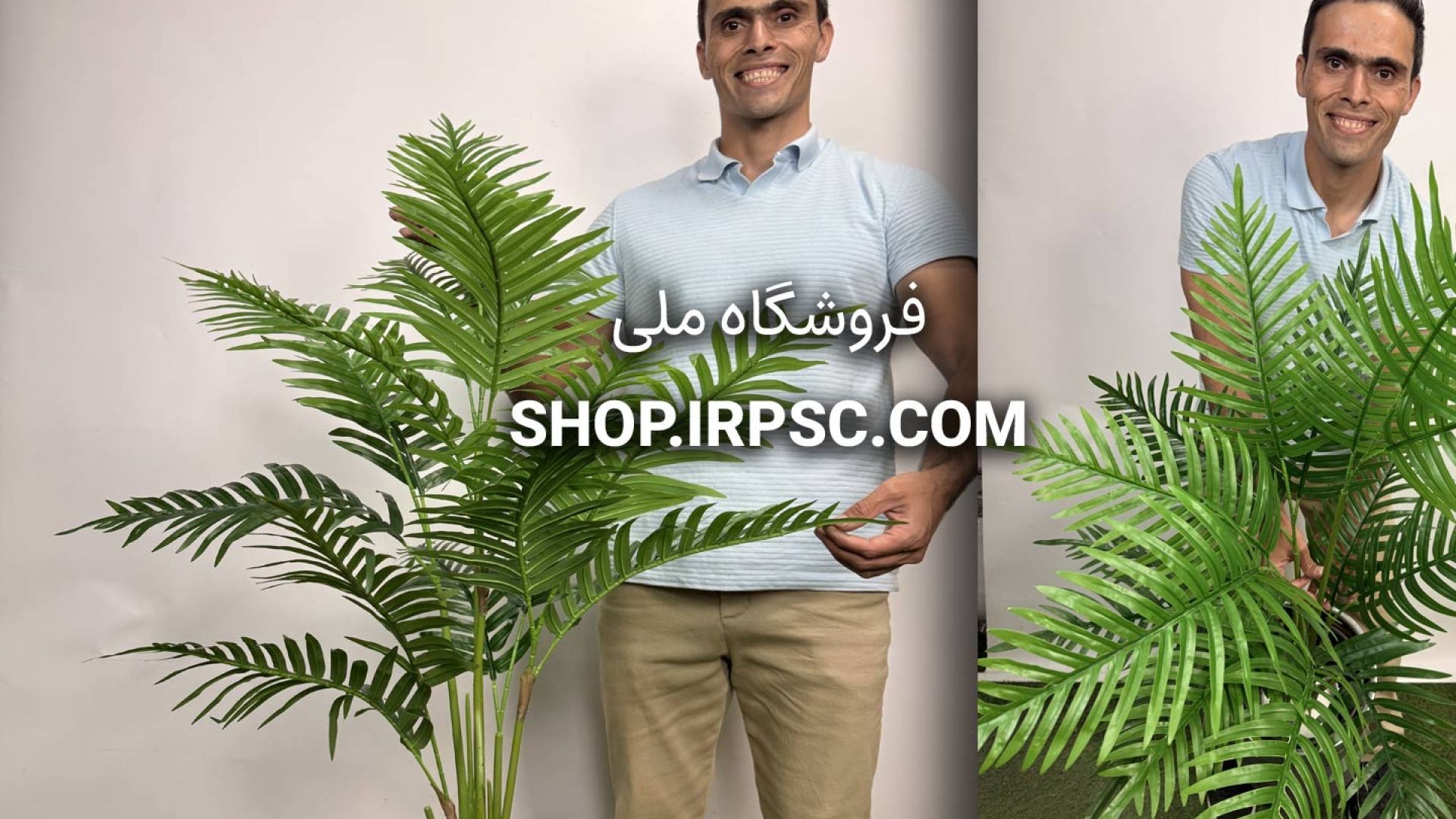⁣🌴 درختچه مصنوعی نخل شامادورا 1.2 متری سایز کوچک با ۱۶ برگ سبز طبیعی 🌴